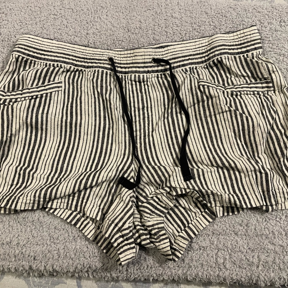 GAP Black and White Striped Shorts